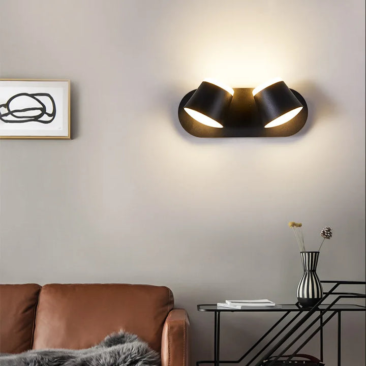 Moderne LED Wandleuchte – 330° Schwenkbar, 3000K & 6500K einstellbares weißes Licht, Aluminiumlegierung Wandleuchte für Schlafzimmer, Küche und Wohnzimmer