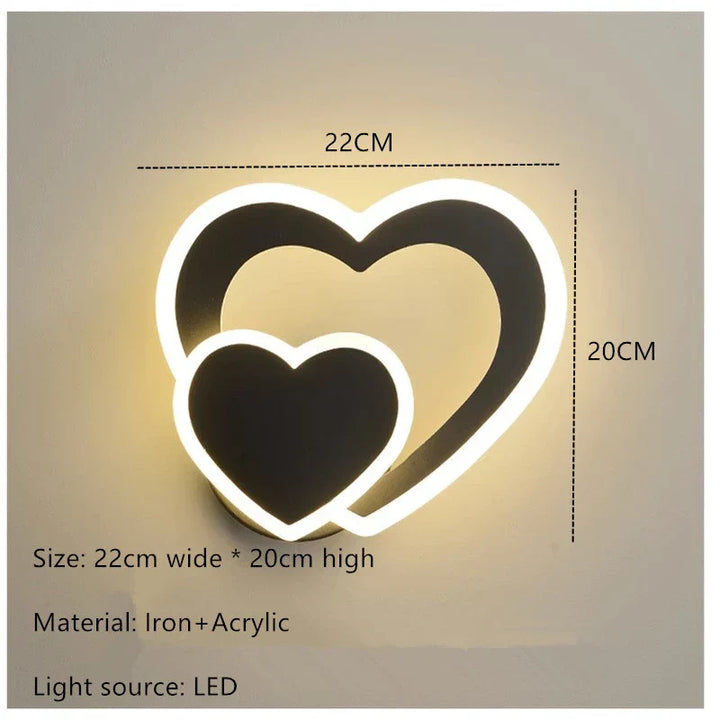 Moderne LED Herzförmige Wandlampe