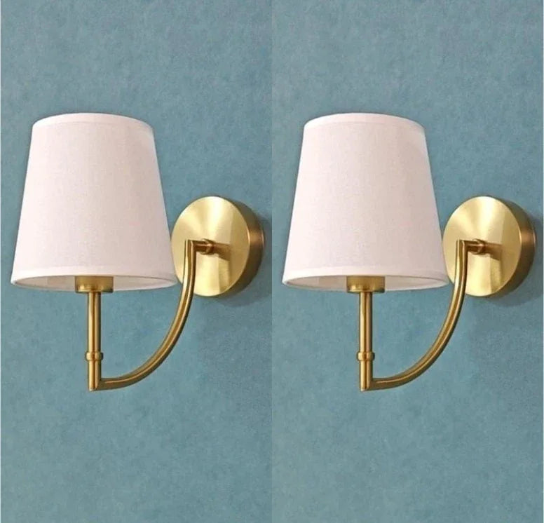 Nordic Minimalist Wandlampe – Moderner Leinenlampenschirm mit Ellenbogen-Design für Wohnzimmer, Schlafzimmer und Treppenhaus