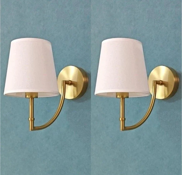 Nordic Minimalist Wandlampe – Moderner Leinenlampenschirm mit Ellenbogen-Design für Wohnzimmer, Schlafzimmer und Treppenhaus