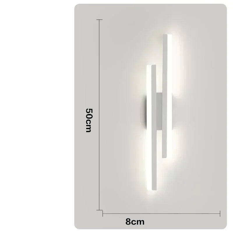 LED Schlafzimmer Wandlampe Wand Acryl Lampenschirm Innenbeleuchtung für Wohnzimmer Flur Lichtarmatur 50cm 16W