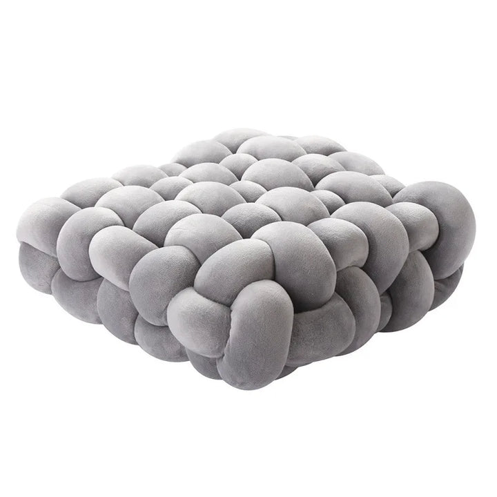 Wohnzimmer Weicher Plüsch Knotenkissen Sofa Kissen Einfarbig Quadratisch Handgewebtes Heimwurfkissen Quadratische Gewebte Sitzkissen Kissen