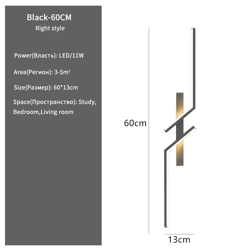 Moderne kreative Streifen-LED-Wandlicht minimalistisches Schlafzimmer Nachttisch-Wandlampen-LED-Lampen Wohnzimmer TV Sofa Hintergrund Wandlampe