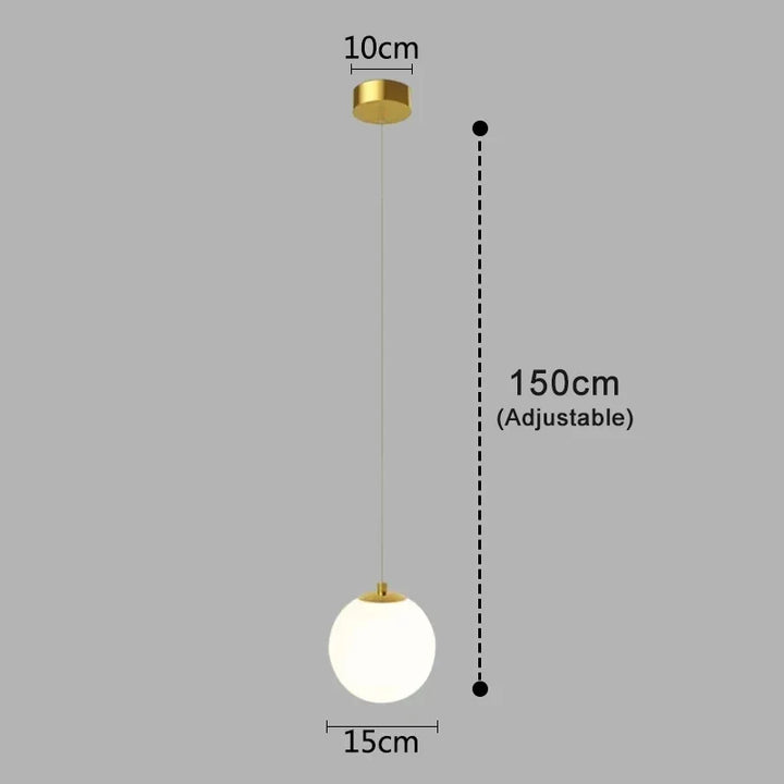 Moderne Glas LED Pendelleuchte – Nordischer Stil Hängeleuchte für Wohnzimmer, Schlafzimmer, Restaurant und Bar, 220V AC, Innenbeleuchtung Einbauleuchte