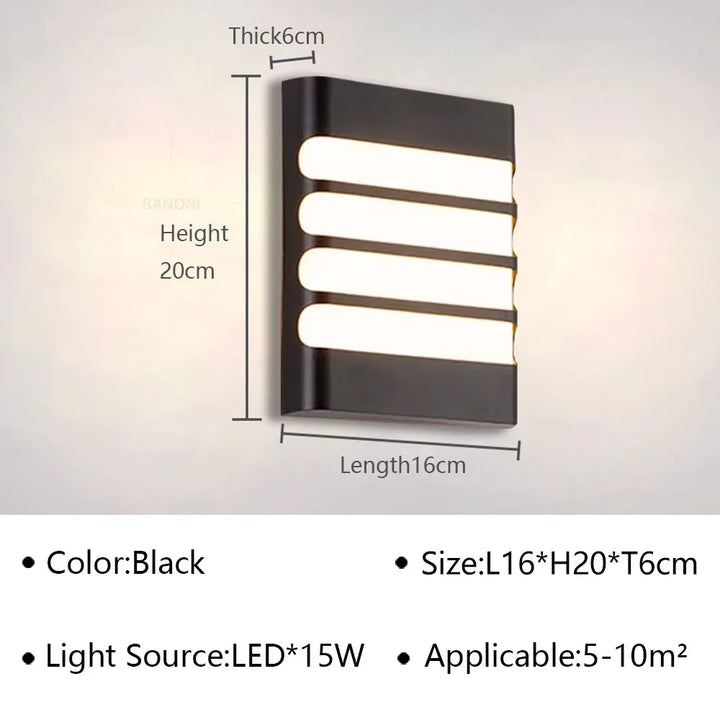 Moderne LED Außenwandleuchte – Wasserdichter Gartenwandstrahler, Wandleuchte für Flur, Balkon und Eingangsdekoration