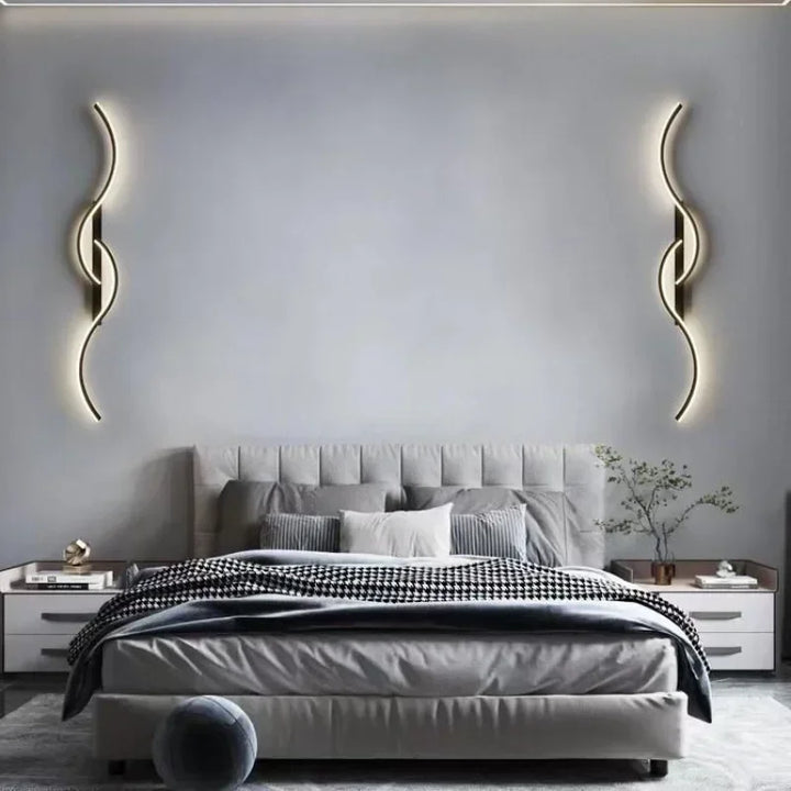 Moderne LED Wandleuchte – Smart Fernbedienung gesteuertes Wandlicht für Schlafzimmer, Wohnzimmer und Treppenhaus