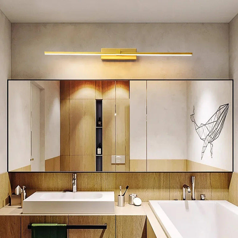Moderne gold LED Wandleuchte – Badezimmer Spiegel Licht mit Touch-Schalter für Schlafzimmer, Wohnzimmer und Schminklicht