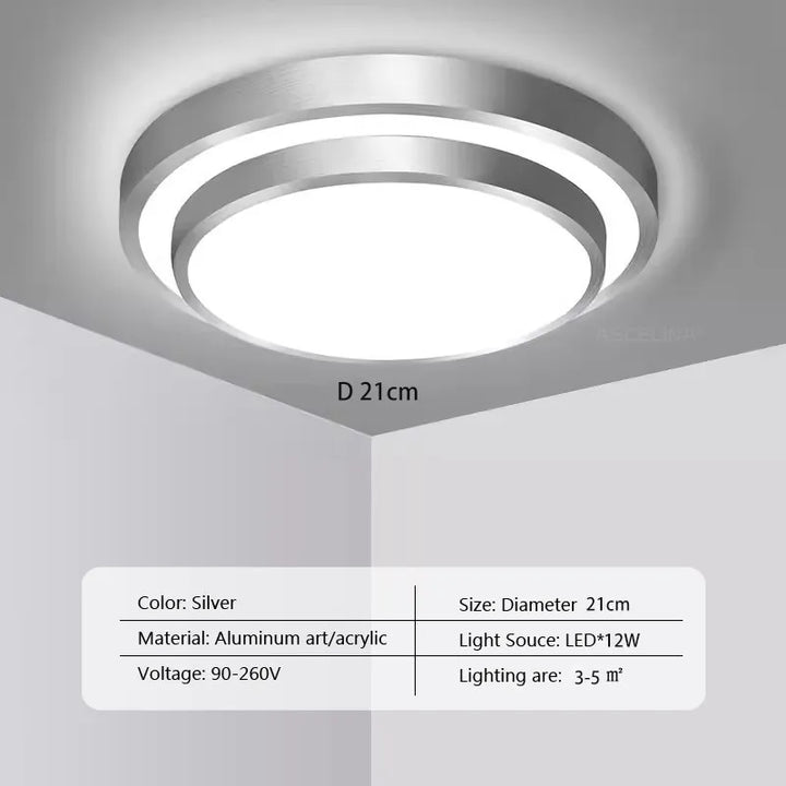Moderne LED-Deckenleuchte - Doppelschichtige runde Aluminiumfernbedienungslampe für Schlafzimmer, Esszimmer, Wohnzimmer Dekor