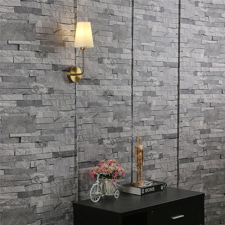 Nordic Minimalismus LED Wandleuchte – Moderner Leinenlampenschirm für Wohnzimmer, Schlafzimmer und Treppendekor