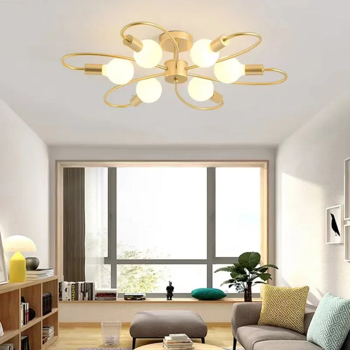 Moderne LED-Deckenlampen - Industrielles Eisen Schwarz/Goldene Nordic Minimalismus