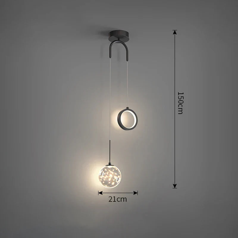 Moderne LED-Pendelleuchte – 2-Wege Innenhängelampe für Wohnzimmer, Schlafzimmer, Esstisch mit einstellbaren 3 Lichtfarben