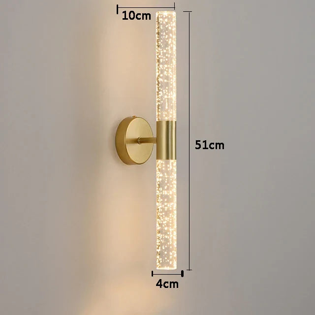 Moderne LED Kristall Wandleuchte – Schlanke wandmontierte Leuchte für Schlafzimmer, Wohnzimmer, Gang und Flur