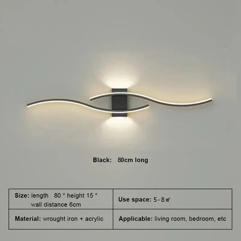 Moderne Minimalistische LED Streifen Wandleuchte – Dimmbare Wandleuchte für Wohnzimmer, Schlafzimmer, Restaurant und Badezimmer