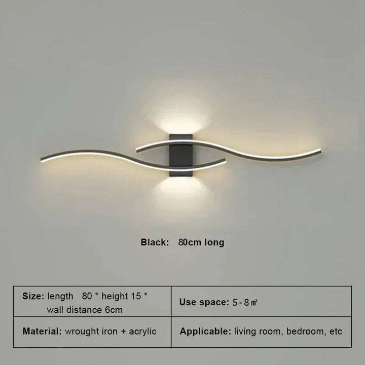 Moderne Minimalistische LED Streifen Wandleuchte – Dimmbare Wandleuchte für Wohnzimmer, Schlafzimmer, Restaurant und Badezimmer