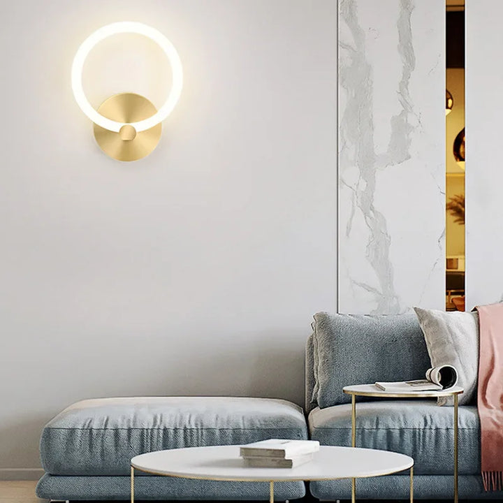 Moderne nordische LED-Wandlampe – Elegante Ringlichtleuchte für Schlafzimmer, Wohnzimmer und Hotelausstattung