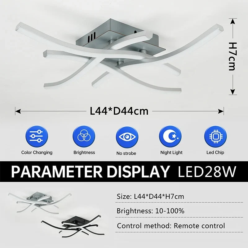 Moderne LED-Deckenlampe für Wohnzimmer, Esszimmer, Schlafzimmer und Balkon