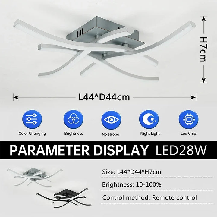 Moderne LED-Deckenlampe für Wohnzimmer, Esszimmer, Schlafzimmer und Balkon