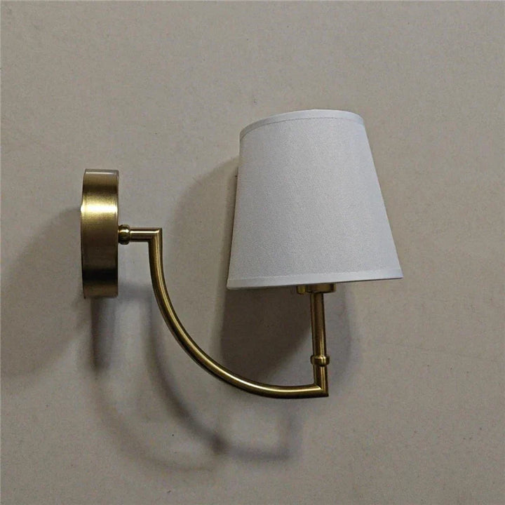 Nordic Minimalist Wandlampe – Moderner Leinenlampenschirm mit Ellenbogen-Design für Wohnzimmer, Schlafzimmer und Treppenhaus