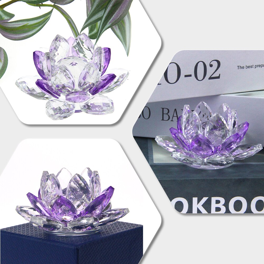 Kristall Lotusblume Handwerk Glas Papiergewicht Wohnkultur Ornamente Figuren Haus Hochzeit Party Dekor Geschenke Souvenir