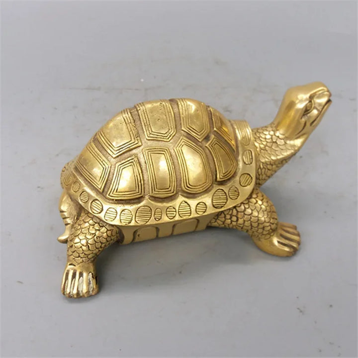 Brass Feng Shui Schildkröte Statue Glückliches Tier Skulptur für Langlebigkeit Home Office Dekoration Figur Geschenk Studien Ornament