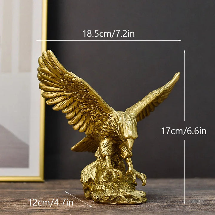 Harz Goldener Adler Statue Kunst Tier Modell Sammlung Ornament Home Büro Schreibtisch Feng Shui Dekor Figuren einfach