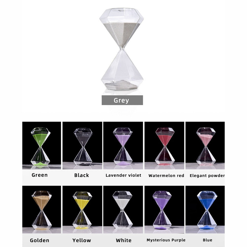 5–60 Minuten Diamant-Stundenglas, Sanduhr, Sanduhr, Kindergeschenk, Sanduhr, Wohnraumdeko, erhältlich in mehreren Farbausführungen