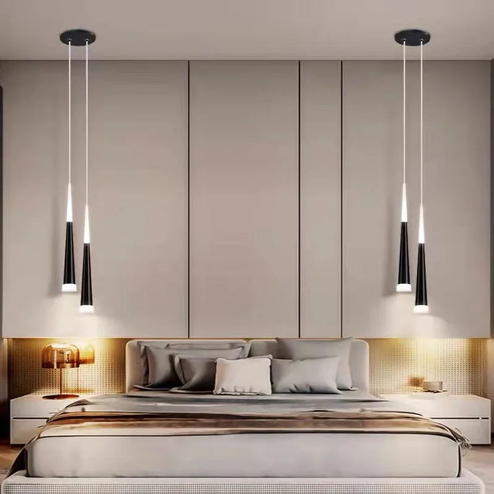 Nordic LED Pendelleuchte – Lange Hängeleuchte für Schlafzimmer, Wohnzimmer, Esszimmer und Arbeitszimmer – Moderne Wohnkultur Lichtobjekt