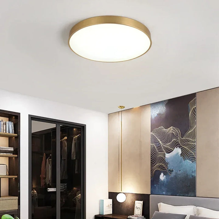 Moderne LED Flur Deckenleuchten - Einfache goldene Rundlampen