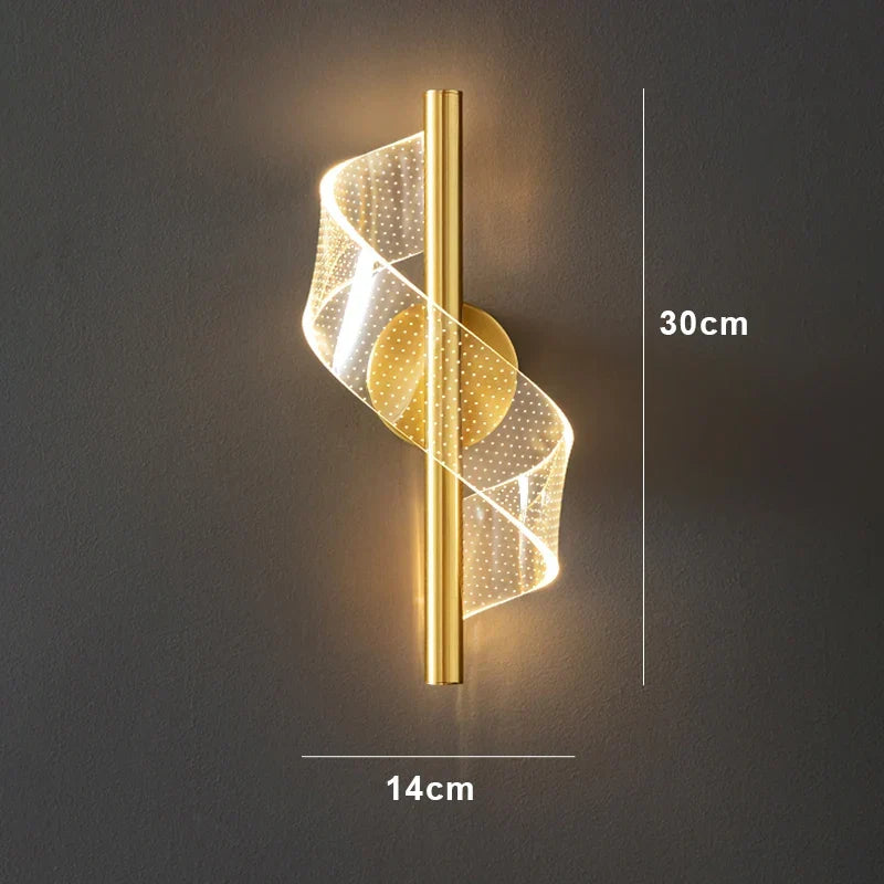 Nordic LED Pendelleuchte – Moderne Hängelampe für Wohnzimmer, Schlafzimmer, Esstisch und Flur – Goldene Acrylschirm, Innenraumdekoration