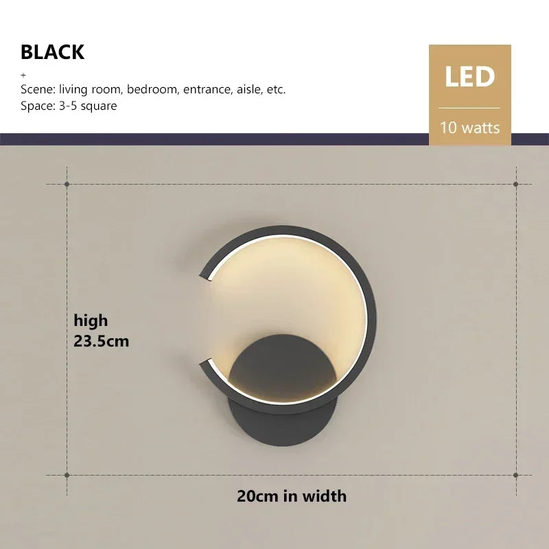 Moderne LED-Wande lampe – Nordic Stil Schwarz, Weiß und Gold Wandbeleuchtung für Wohnzimmer, Schlafzimmer, Flur und Wohnkultur