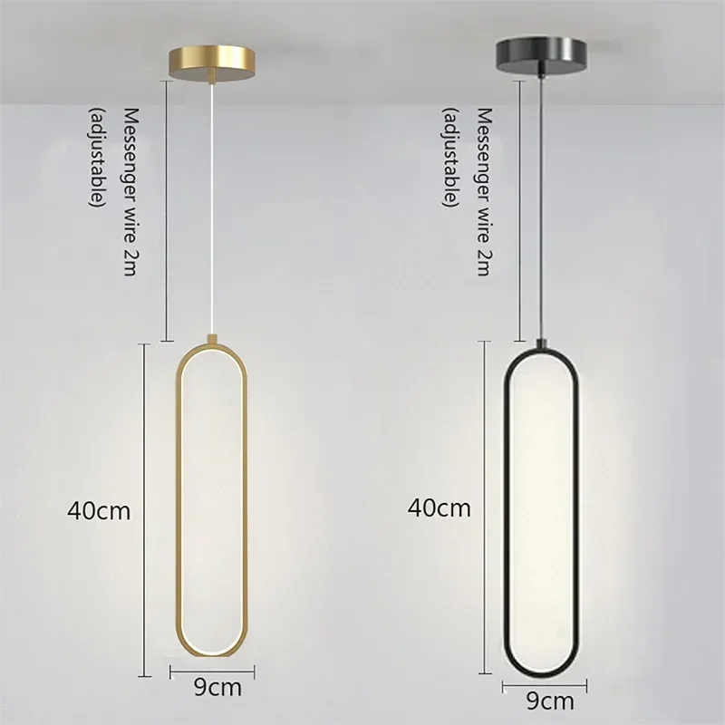 Moderne LED Pendelleuchte – Schwarz und Gold Hängelampe für Schlafzimmer, Wohnzimmer und Esszimmer Dekor