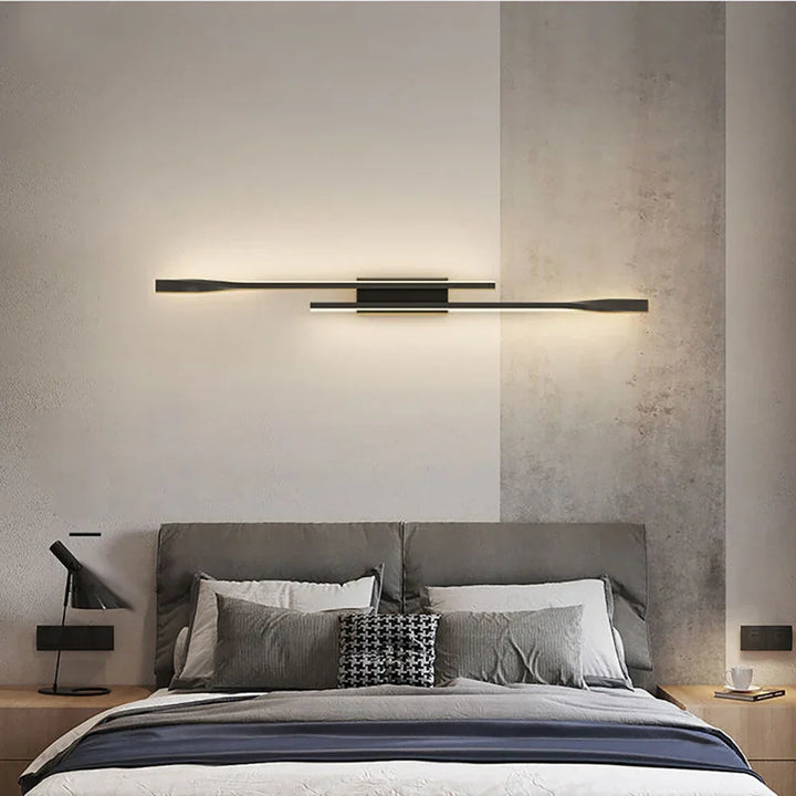 Moderne LED Langstreifen Wandlampe – Luxuriöse kreative Nachttisch- und Wohnzimmerlampe, einfaches nordisches Design für Schlafzimmer, TV-Wand und Innenraumbemalung