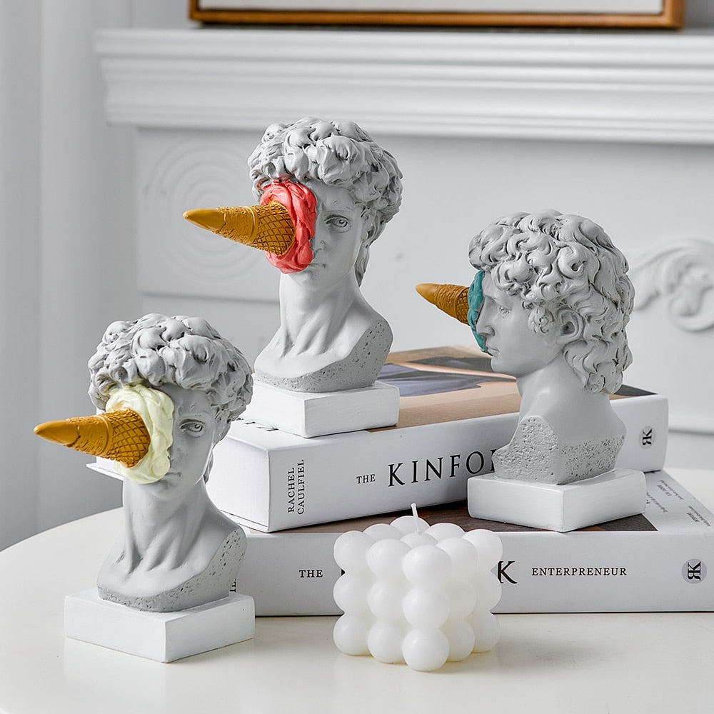 David Figurine mit Eiscreme Heimdekorationsskulptur