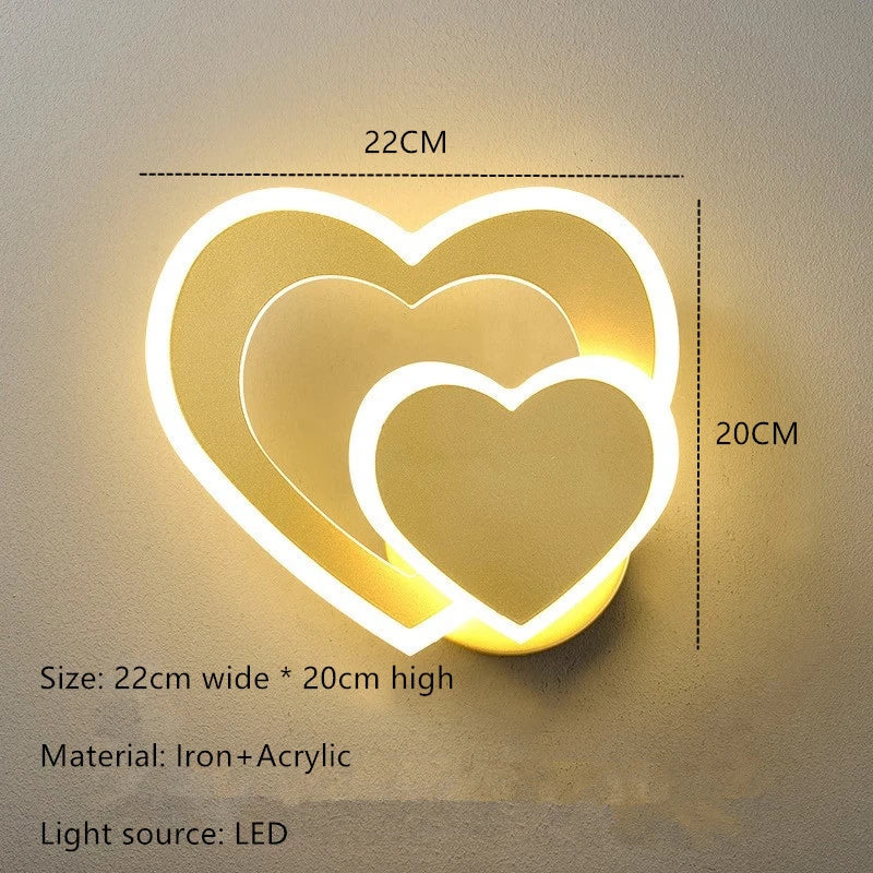 Moderne LED Herzförmige Wandlampe