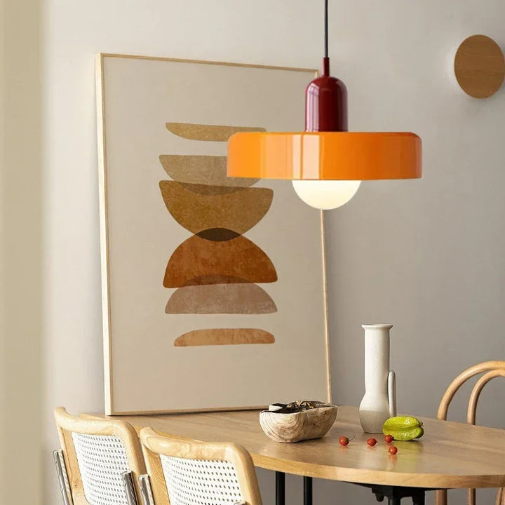 Nordic Glas Pendelleuchte – Moderne LED Hängeleuchte für Wohnzimmer, Schlafzimmer, Esszimmer und Bar, 3 Bonbonfarben
