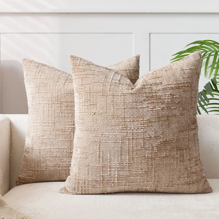 Chenille-Kissen mit Bambusstruktur in einfarbig für Sofa und Schlafzimmer