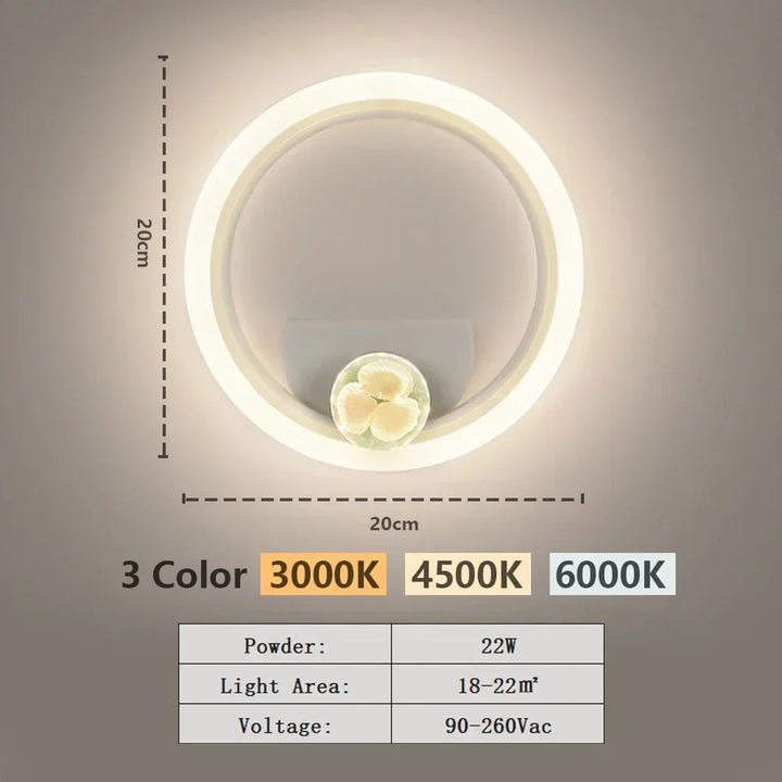 Moderne LED-Wandlampe – Einstellbare 3-Farben-Leuchte für Schlafzimmer, Wohnzimmer, Balkon und Innendekoration