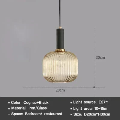 Moderne Nordische Glas Pendelleuchte – Einzelkopf LED Hängeleuchte für Esszimmer, Schlafzimmer, Café und Studium – Weiß, Grün, Cognac & Mehr