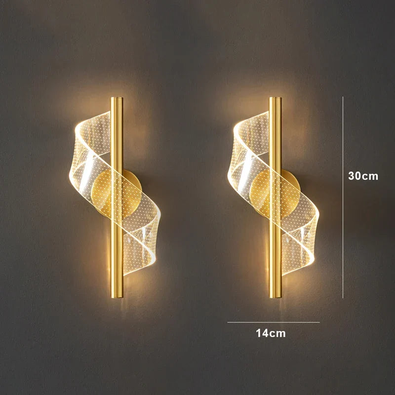 Nordic LED Pendelleuchte – Moderne Hängelampe für Wohnzimmer, Schlafzimmer, Esstisch und Flur – Goldene Acrylschirm, Innenraumdekoration