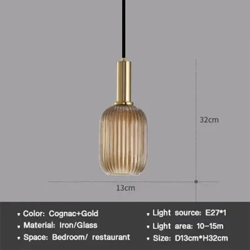 Moderne Nordische Glas Pendelleuchte – Einzelkopf LED Hängeleuchte für Esszimmer, Schlafzimmer, Café und Studium – Weiß, Grün, Cognac & Mehr