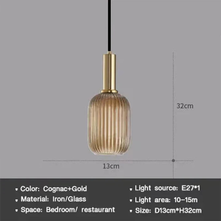 Moderne Nordische Glas Pendelleuchte – Einzelkopf LED Hängeleuchte für Esszimmer, Schlafzimmer, Café und Studium – Weiß, Grün, Cognac & Mehr