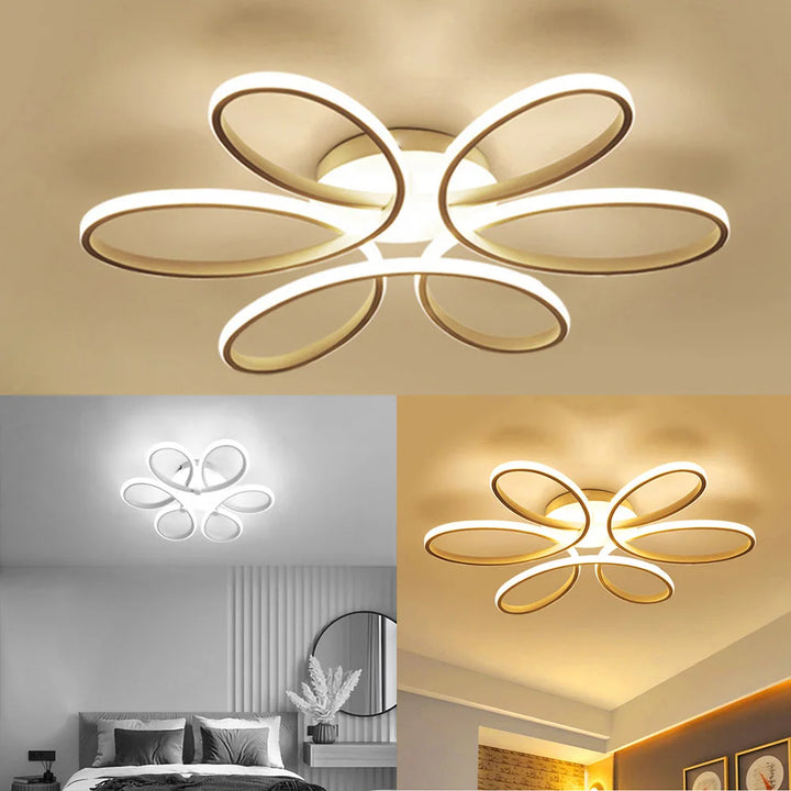 Moderne LED Blumen Deckenleuchten - Nordische Wohnraumbeleuchtung