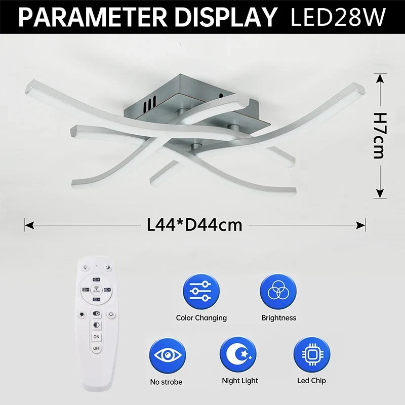 Moderne LED-Deckenlampe für Wohnzimmer, Esszimmer, Schlafzimmer und Balkon