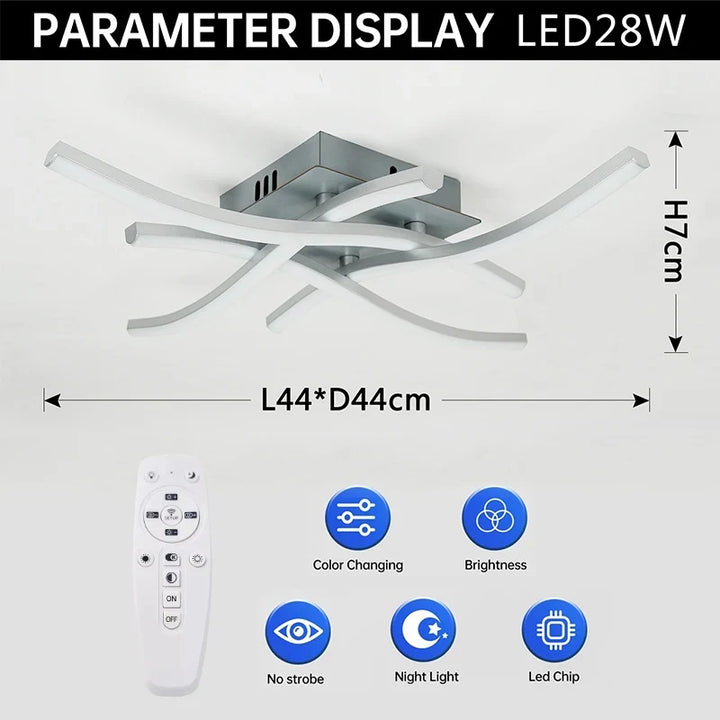 Moderne LED-Deckenlampe für Wohnzimmer, Esszimmer, Schlafzimmer und Balkon