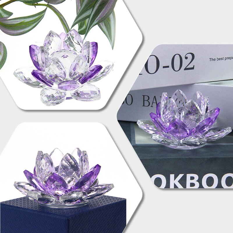 Kristall Lotusblume Handwerk Glas Papiergewicht Wohnkultur Ornamente Figuren Haus Hochzeit Party Dekor Geschenke Souvenir