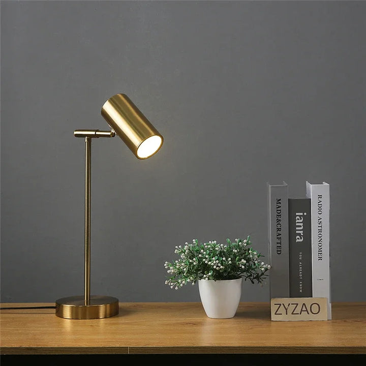 Moderne goldene Tischlampe – augenfreundliche LED-Leselampe für Studien-, Schlafzimmer- und Wohnzimmerdekoration