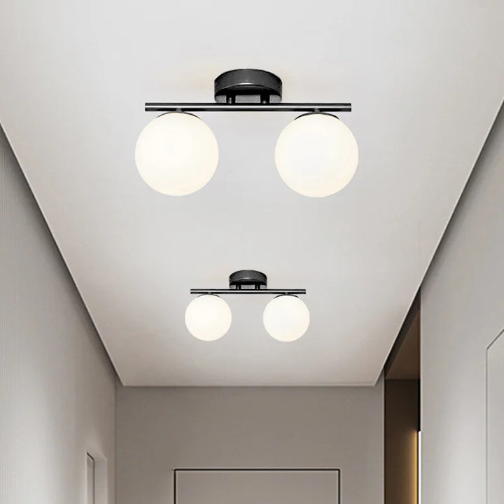 Moderne Nordische LED-Deckenleuchte – Goldene Eisen- und Glaslampe für Flur, Gang, Garderobe, Balkon und Schlafzimmer
