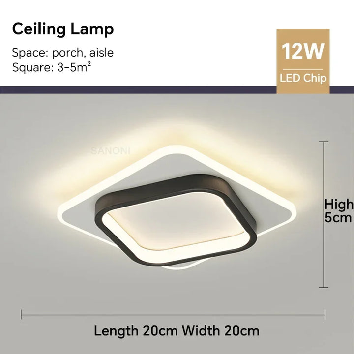 Moderne LED-Deckenlampe - Quadratische Deckenleuchte für Wohnraum, Treppe, Flur und mehr