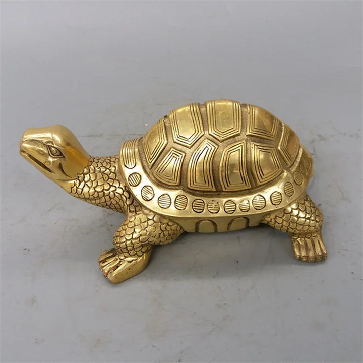 Brass Feng Shui Schildkröte Statue Glückliches Tier Skulptur für Langlebigkeit Home Office Dekoration Figur Geschenk Studien Ornament