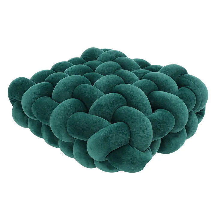 Wohnzimmer Weicher Plüsch Knotenkissen Sofa Kissen Einfarbig Quadratisch Handgewebtes Heimwurfkissen Quadratische Gewebte Sitzkissen Kissen